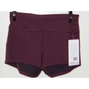 Womens Lululemon Shorts In Movement Short 2.5" Burgundy NEW NWT Size 10 Hi-Rise